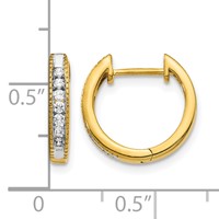 14K Yellow Gold 0.20 Carat Lab Grown Diamond VS SI+ G+ Complete Hinged Hoop Earrings view 4