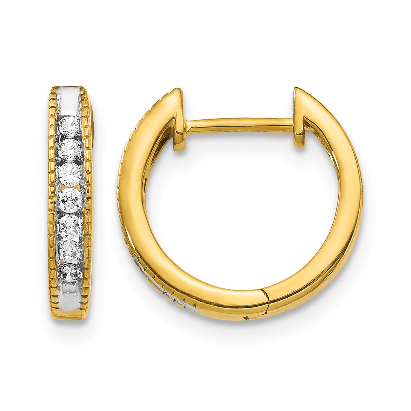 14k Diamond Hinged Hoop Earrings (EM5360-020-YA)