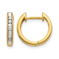 14K Yellow Gold 0.20 Carat Lab Grown Diamond VS SI+ G+ Complete Hinged Hoop Earrings view 1