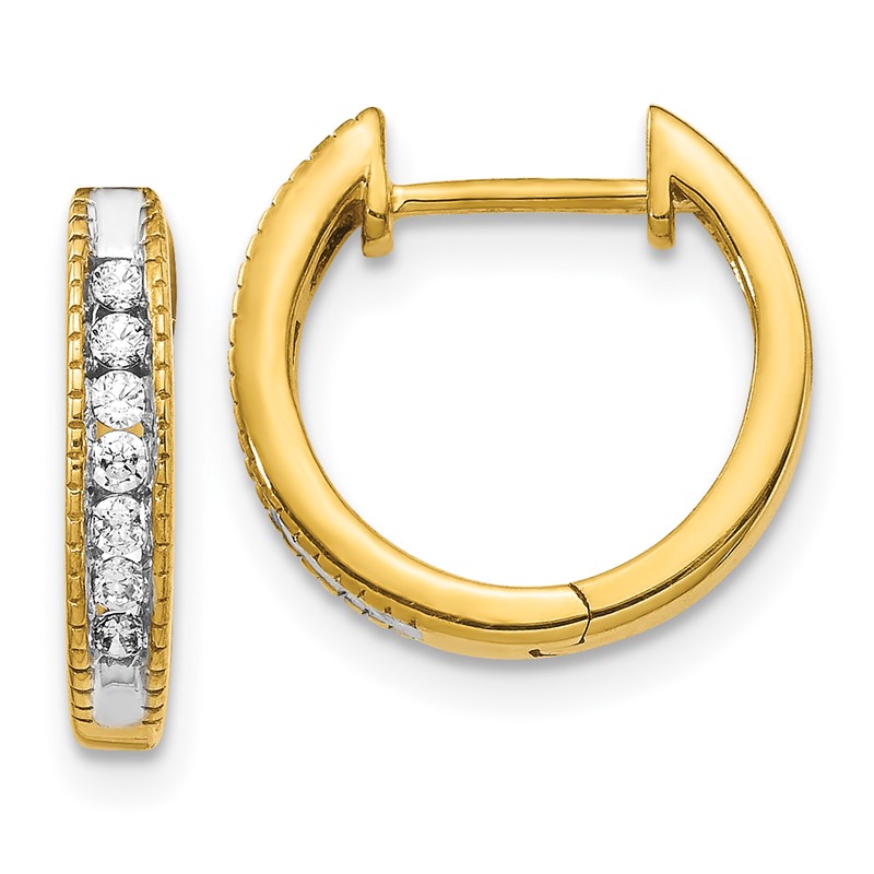 14k 1/5 carat Lab Grown Diamond VS/SI+ G+ Complete Hinged Hoop Earrings