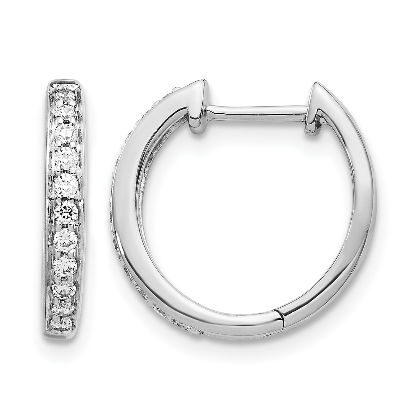 10k White Gold Diamond Complete Hinged Hoop Earrings (EM5363-025-1WA)