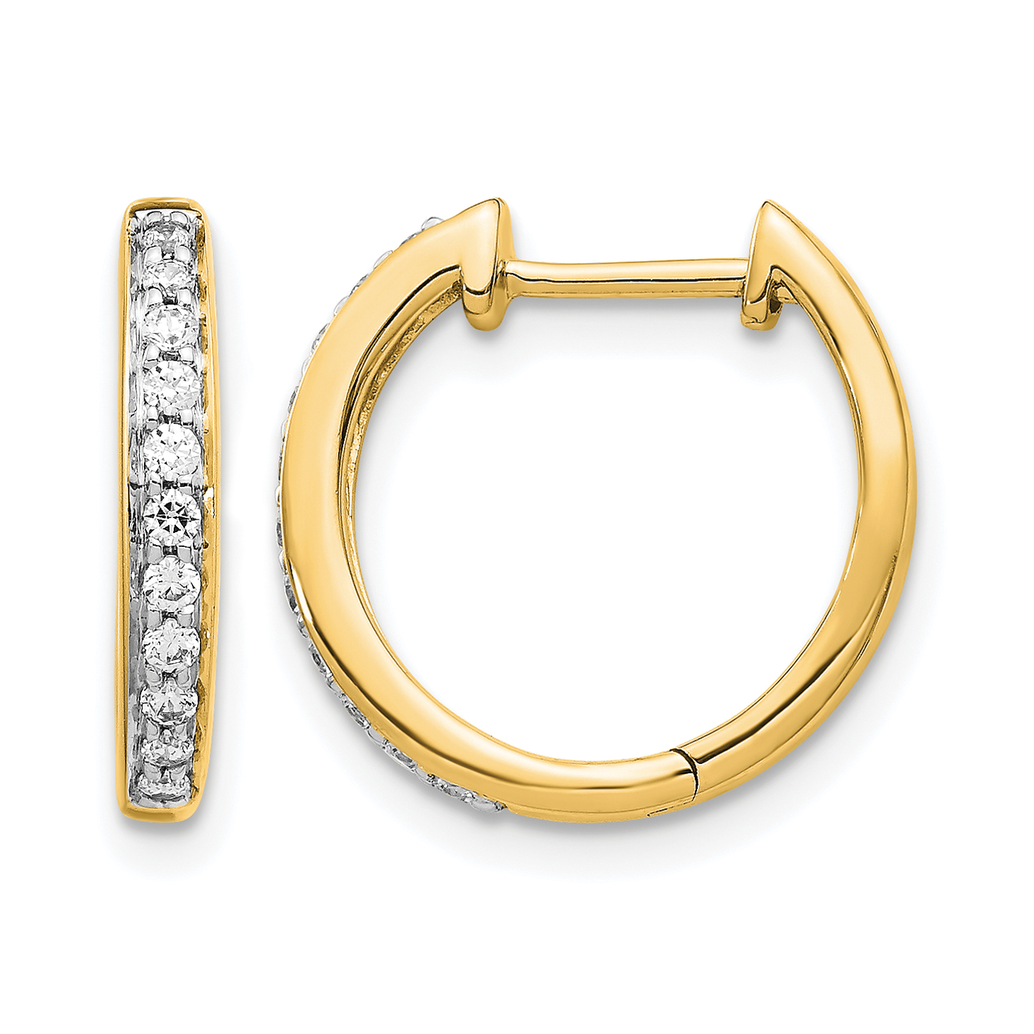 10k Diamond Complete Hinged Hoop Earrings (EM5363-025-1YA)