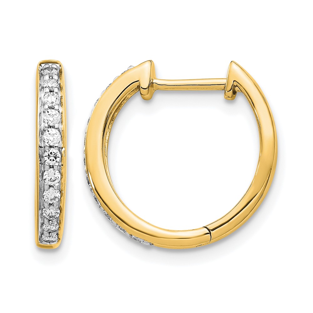 10k Diamond Complete Hinged Hoop Earrings (EM5363-025-1YA)