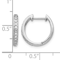14K White Gold 0.25 Carat Lab Grown Diamond VS SI+ G+ Complete Hinged Hoop Earrings view 4