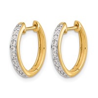 14K Yellow Gold 0.25 Carat Lab Grown Diamond VS SI+ G+ Complete Hinged Hoop Earrings view 2
