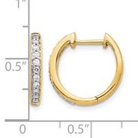 14K Yellow Gold 0.25 Carat Lab Grown Diamond VS SI+ G+ Complete Hinged Hoop Earrings view 4