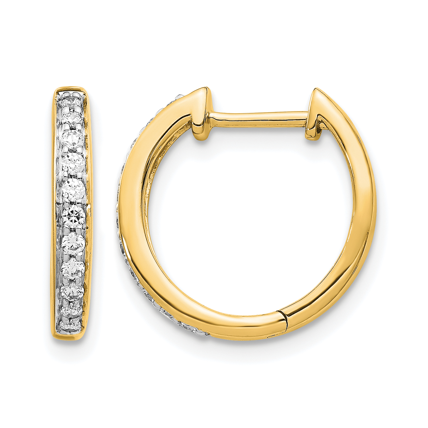 14k Diamond Complete Hinged Hoop Earrings (EM5363-025-YA)