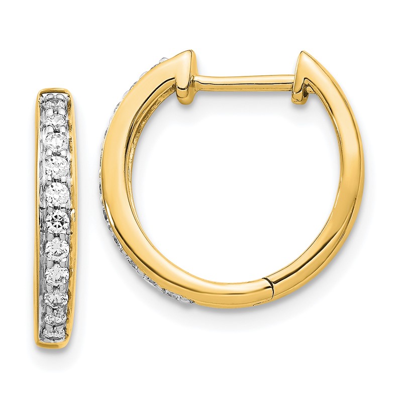 14k 1/4 carat Lab Grown Diamond VS/SI+ G+ Complete Hinged Hoop Earrings
