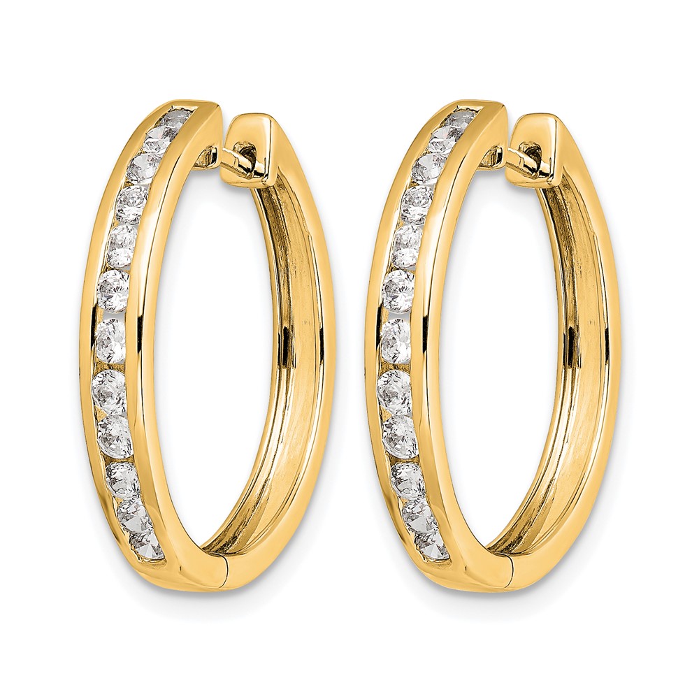 10k Diamond Hinged Hoop Earrings (EM5364-050-1YA)