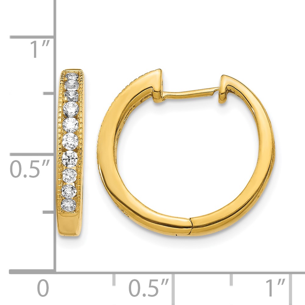 10k Diamond Hinged Hoop Earrings (EM5364-050-1YA)