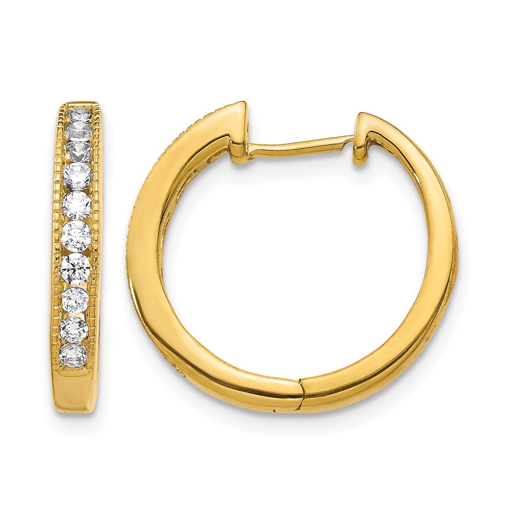 10k Diamond Hinged Hoop Earrings (EM5364-050-1YA)
