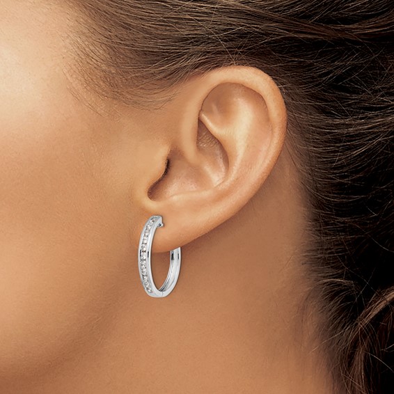 Diamond Hinged Hoop Earrings