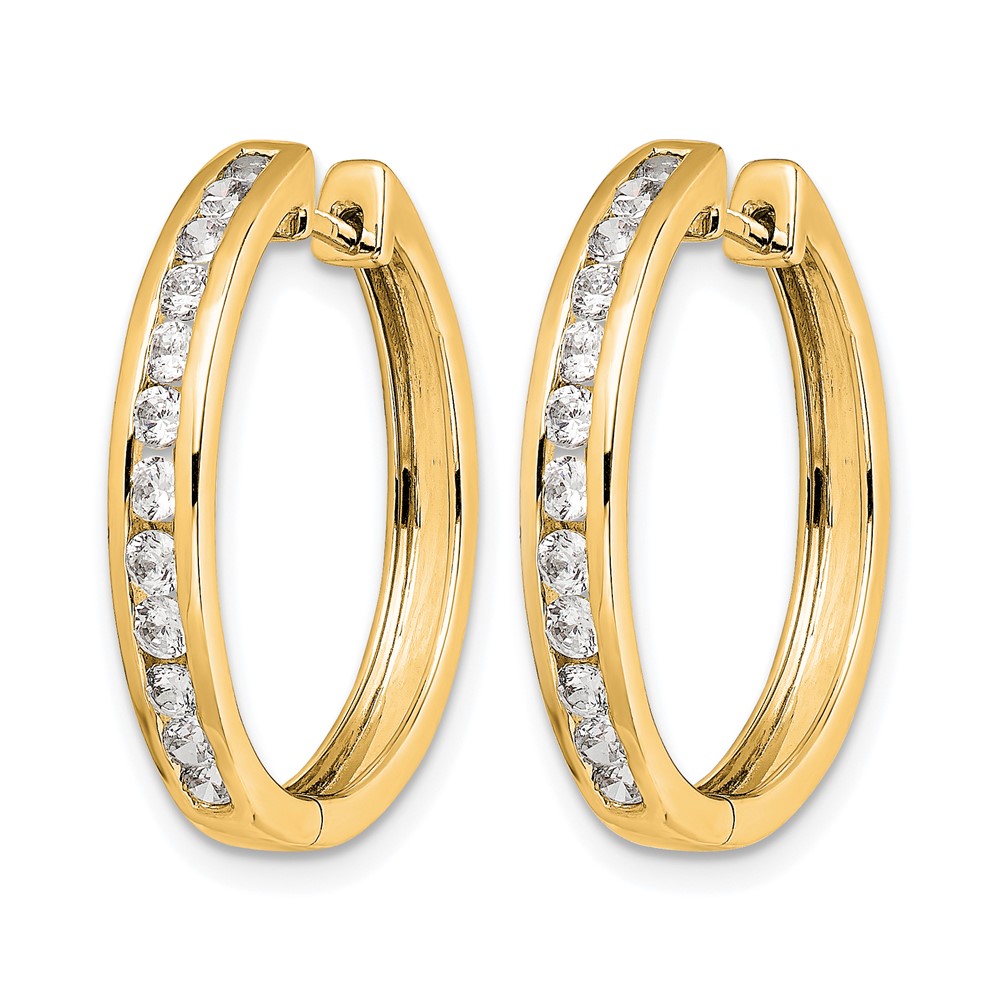 14k Diamond Hinged Hoop Earrings (EM5364-050-YA)