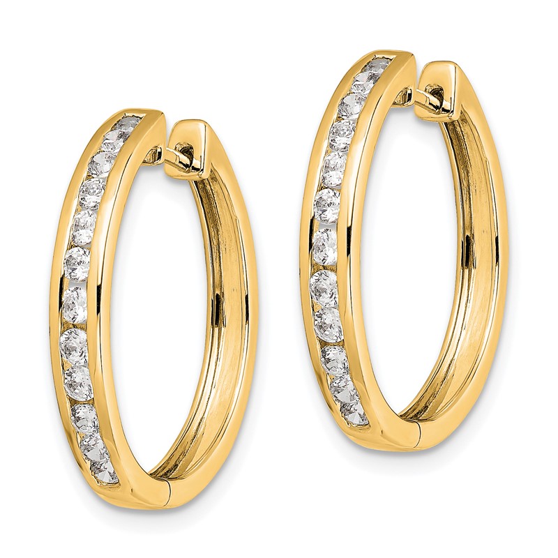 14k 1/2 carat Lab Grown Diamond VS/SI+ G+ Complete Hinged Hoop Earrings