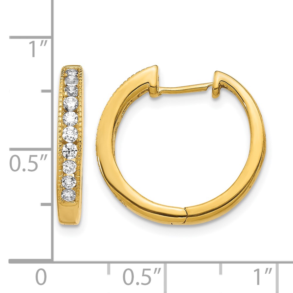 14k Diamond Hinged Hoop Earrings (EM5364-050-YA)