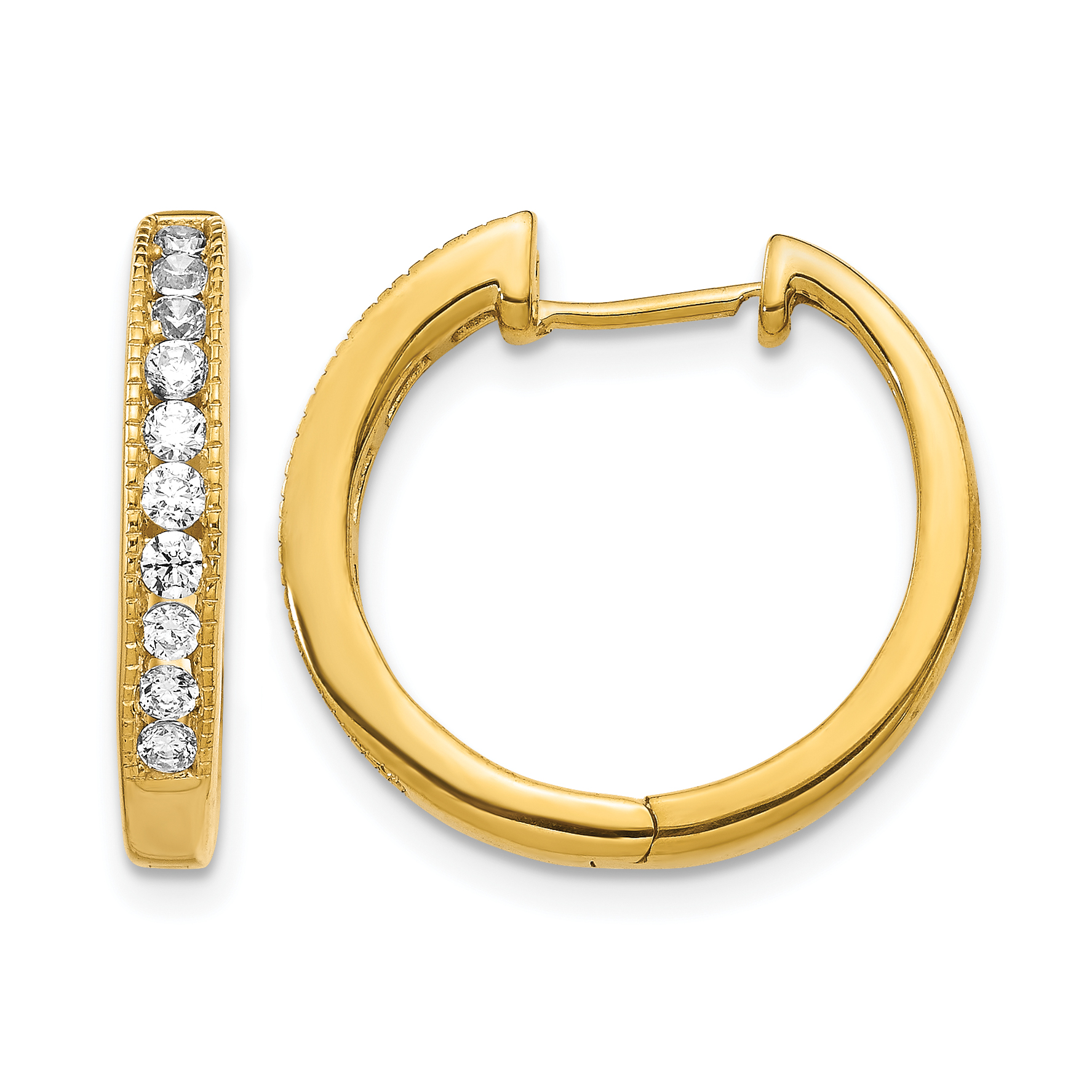 14k Diamond Hinged Hoop Earrings (EM5364-050-YA)