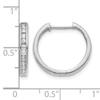 14K White Gold 0.38 Carat Lab Grown Diamond VS SI+ G+ Complete Hinged Hoop Earrings view 4