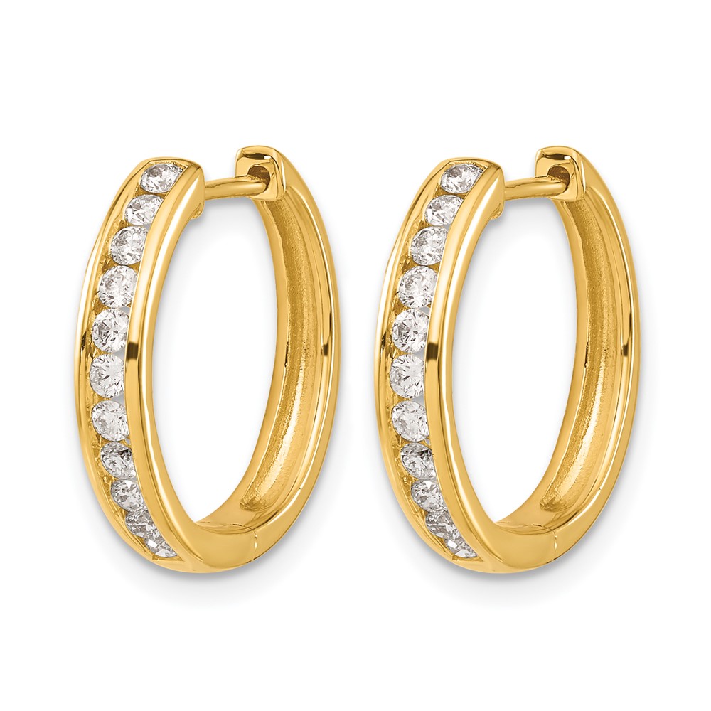 14k Diamond Hinged Hoop Earrings (EM5365-050-YA)