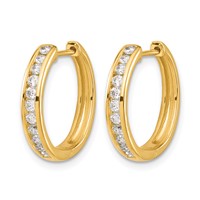 14K Yellow Gold 0.38 Carat Lab Grown Diamond VS SI+ G+ Complete Hinged Hoop Earrings view 2