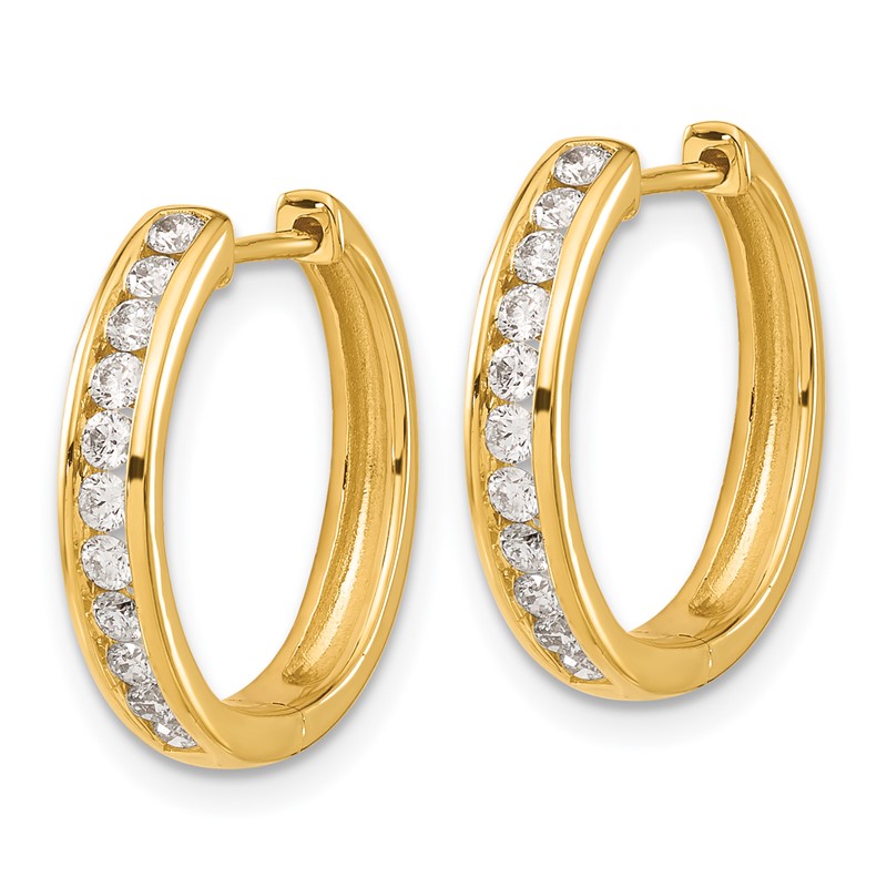 14k 3/8 carat Lab Grown Diamond VS/SI+ G+ Complete Hinged Hoop Earrings