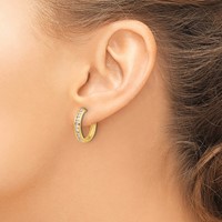 14K Yellow Gold 0.38 Carat Lab Grown Diamond VS SI+ G+ Complete Hinged Hoop Earrings view 3