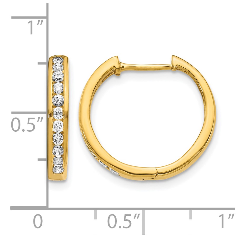 14k Diamond Hinged Hoop Earrings (EM5365-050-YA)