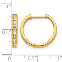 14K Yellow Gold 0.38 Carat Lab Grown Diamond VS SI+ G+ Complete Hinged Hoop Earrings view 4