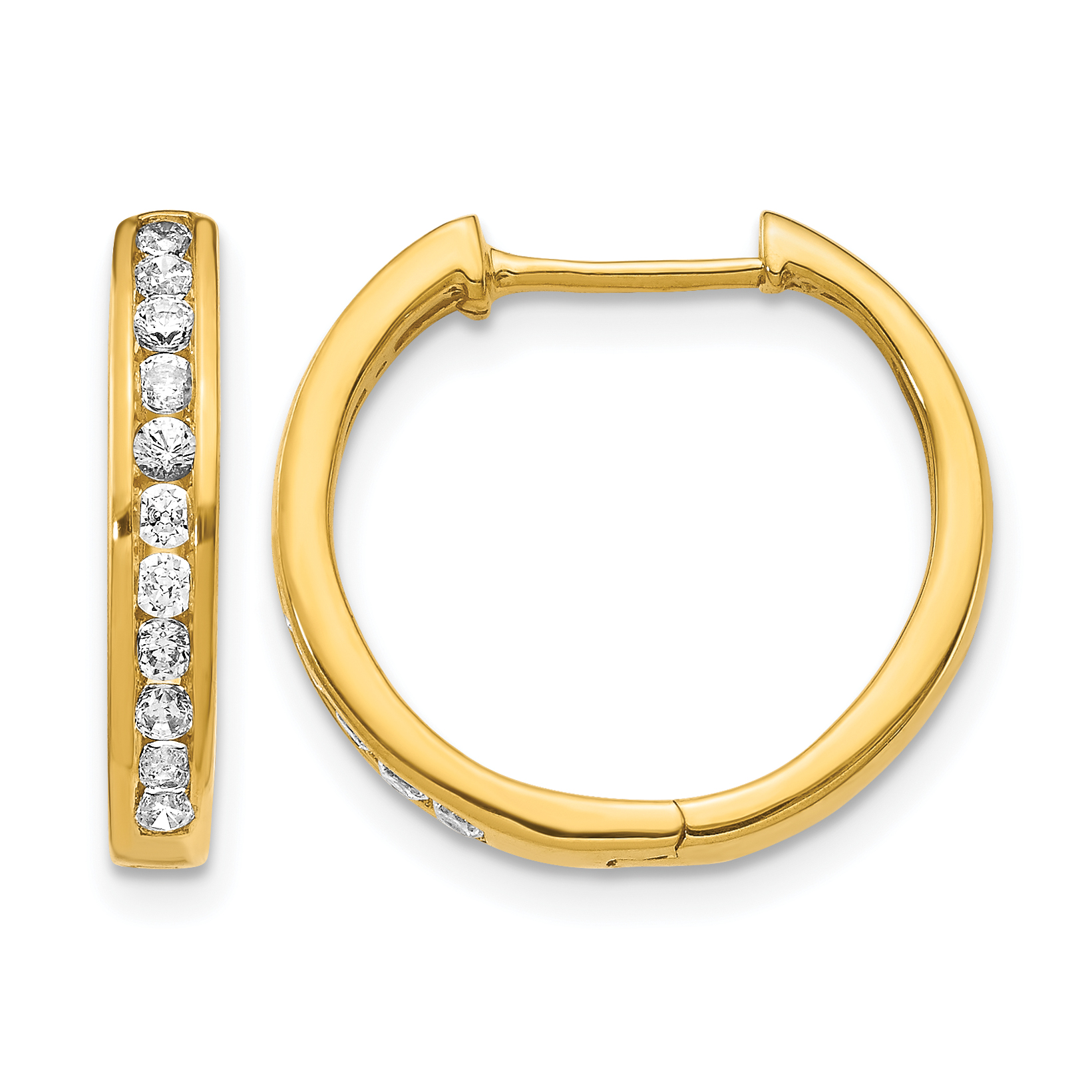 14k Diamond Hinged Hoop Earrings (EM5365-050-YA)