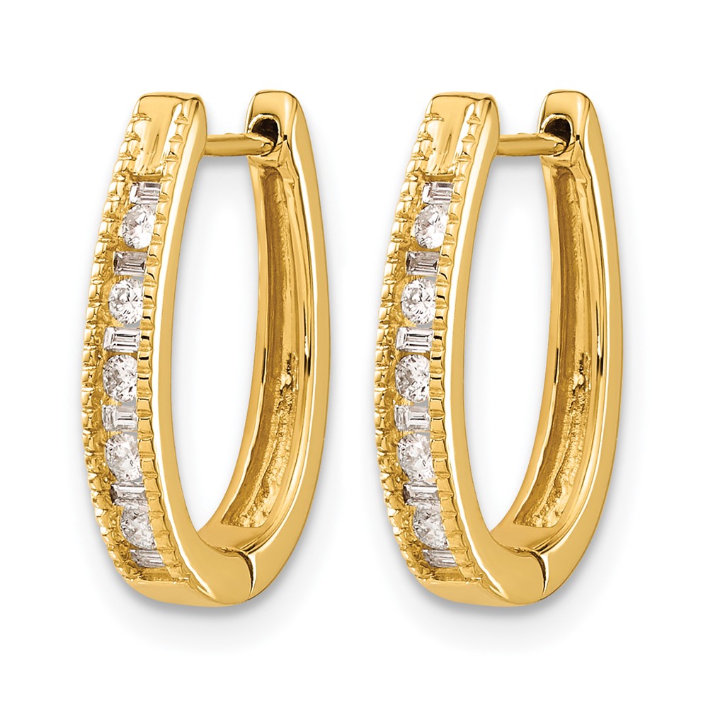 14k Diamond Oval Hinged Hoop Earrings (EM5368-025-YA)
