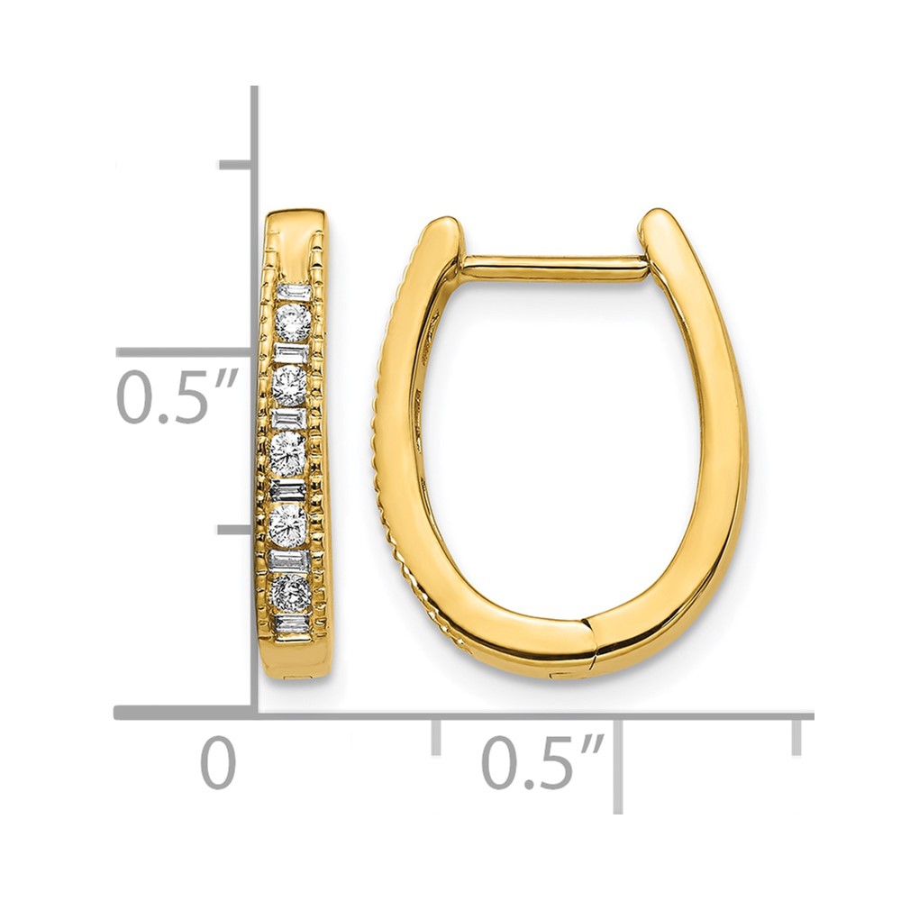 14k Diamond Oval Hinged Hoop Earrings (EM5368-025-YA)