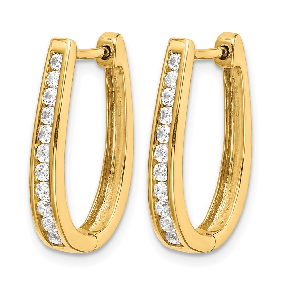 10k Diamond Oval Hinged Hoop Earrings (EM5369-050-1YA)