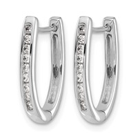 14K White Gold 0.25 Carat Lab Grown Diamond VS SI+ G+ Complete Hinged Hoop Earrings view 2