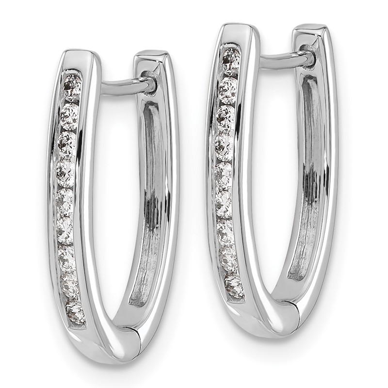 14k White Gold 1/4 carat Lab Grown Diamond VS/SI+ G+ Complete Hinged Hoop Earrings