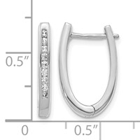 14K White Gold 0.25 Carat Lab Grown Diamond VS SI+ G+ Complete Hinged Hoop Earrings view 4