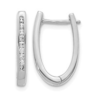 14K White Gold 0.25 Carat Lab Grown Diamond VS SI+ G+ Complete Hinged Hoop Earrings view 1