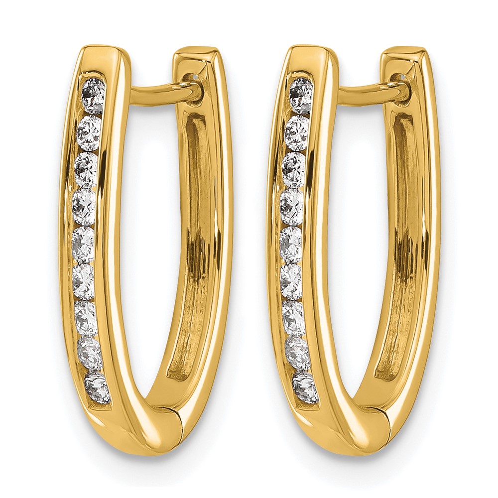 14k Diamond Oval Hinged Hoop Earrings (EM5370-025-YA)