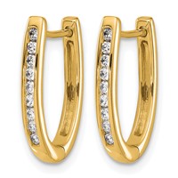 14K Yellow Gold 0.25 Carat Lab Grown Diamond VS SI+ G+ Complete Hinged Hoop Earrings view 2
