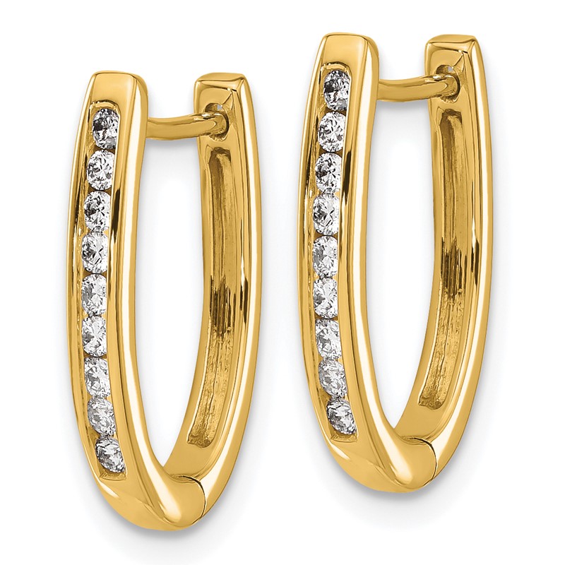 14k 1/4 carat Lab Grown Diamond VS/SI+ G+ Complete Hinged Hoop Earrings