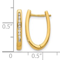 14K Yellow Gold 0.25 Carat Lab Grown Diamond VS SI+ G+ Complete Hinged Hoop Earrings view 4