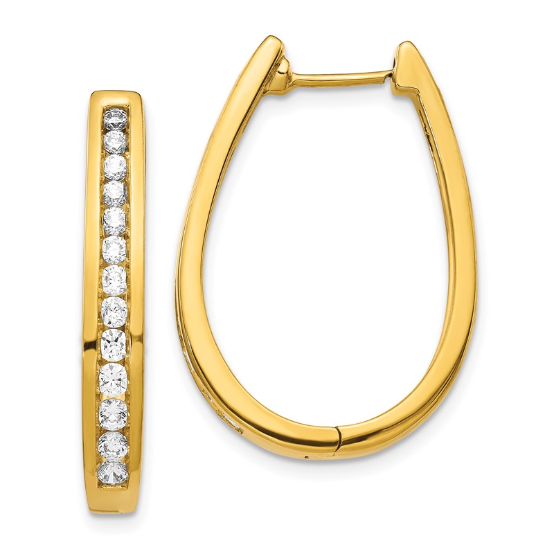 14K Lab Grown Diamond VS/SI+ G+ Hinged Hoop Earrings