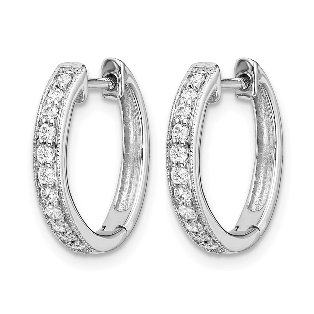 10k White Gold Diamond Hinged Hoop Earrings (EM5374-013-1WA)
