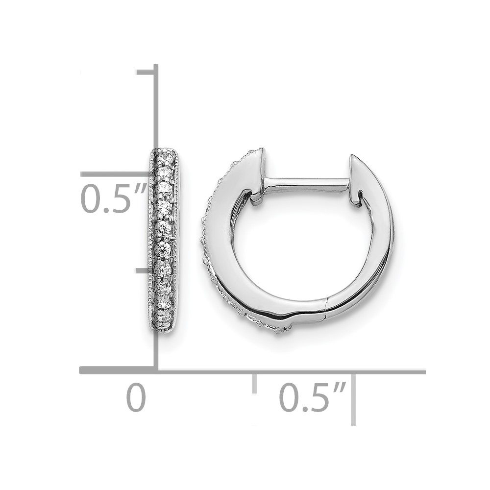 10k White Gold Diamond Hinged Hoop Earrings (EM5374-013-1WA)