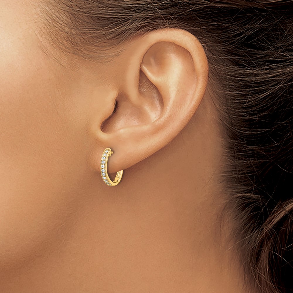 14k Diamond Hinged Hoop Earrings (EM5374-013-YA)