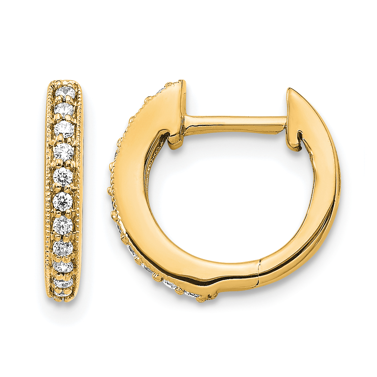 14k Diamond Hinged Hoop Earrings (EM5374-013-YA)