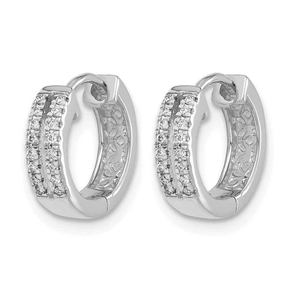 10k White Gold Diamond Hinged Round Hoop Earrings (EM5375-010-1WA)