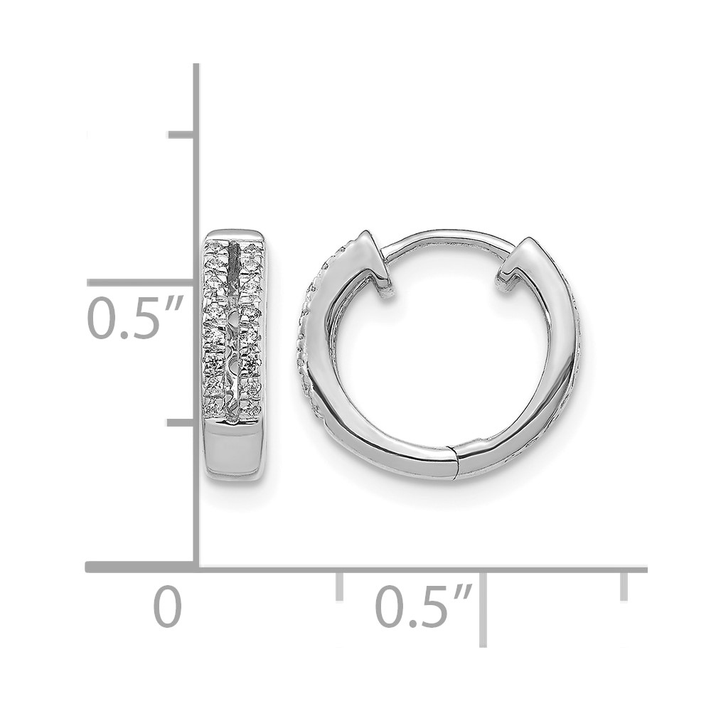 10k White Gold Diamond Hinged Round Hoop Earrings (EM5375-010-1WA)