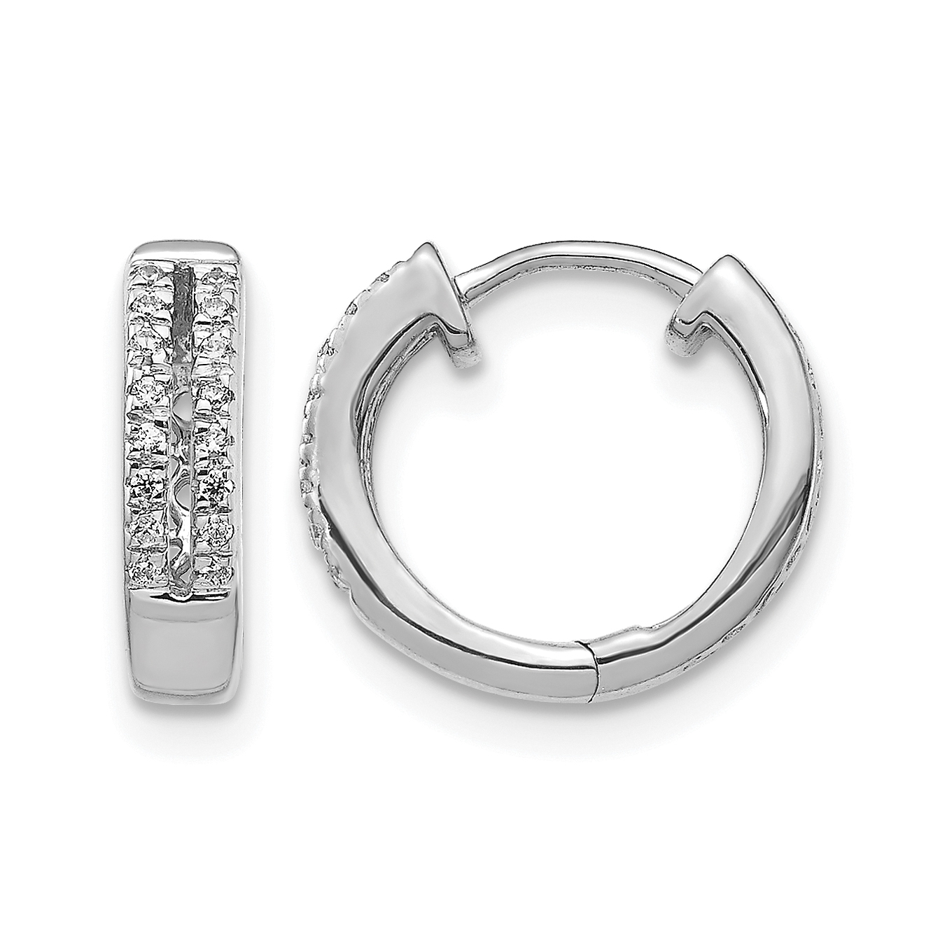 10k White Gold Diamond Hinged Round Hoop Earrings (EM5375-010-1WA)