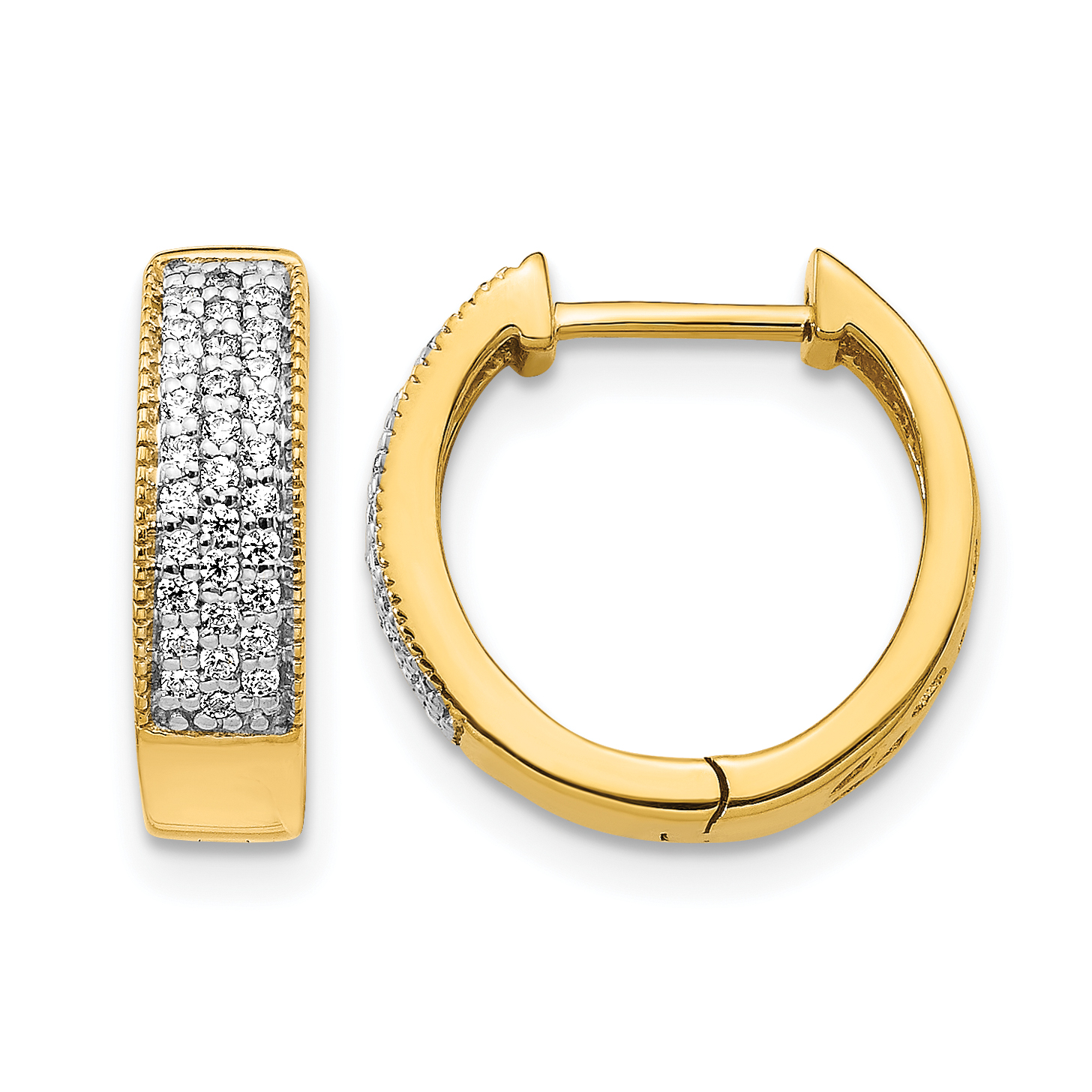 10k Diamond Hinged Hoop Earrings (EM5377-025-1YA)