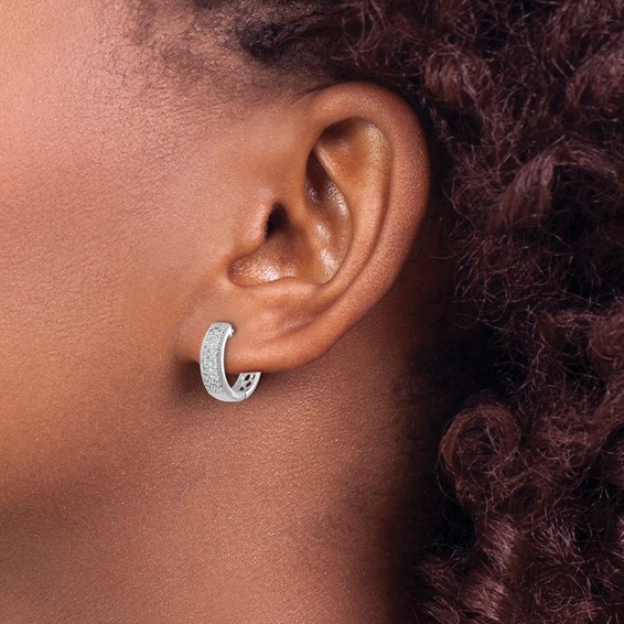 Diamond Hinged Hoop Earrings