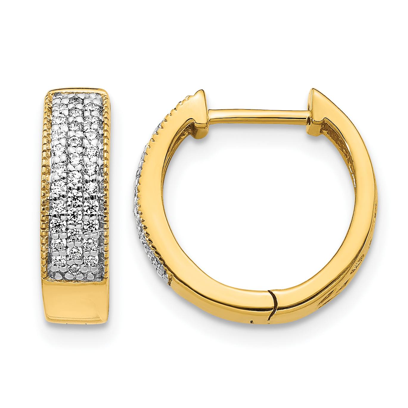 14k Diamond Hinged Hoop Earrings (EM5377-025-YA)